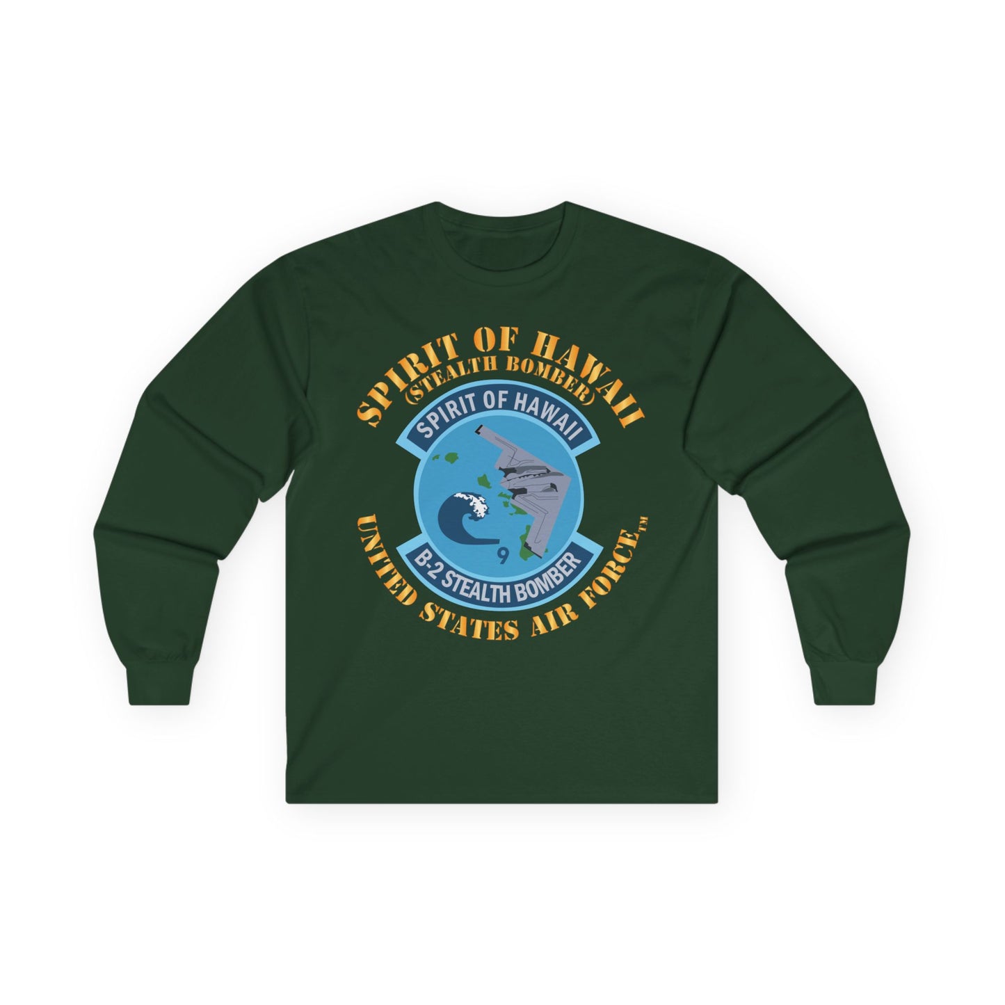 Unisex Ultra Cotton Long Sleeve Tee - USAF - B2 - Spirit of Hawaii - Stealth Bomber X 300