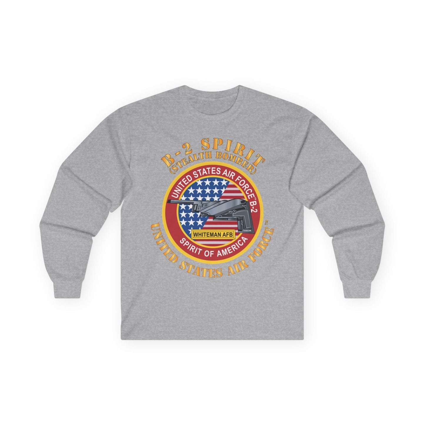 Unisex Ultra Cotton Long Sleeve Tee - USAF - B2 - Spirit - Stealth Bomber X 300