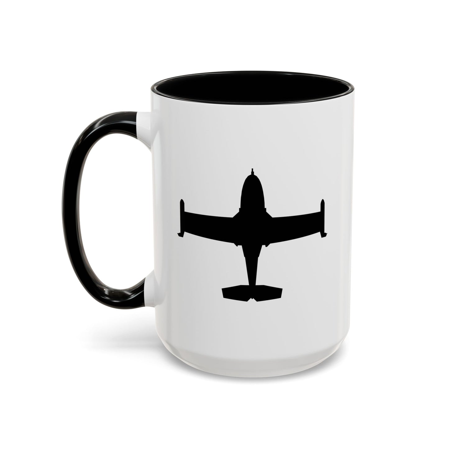 Accent Coffee Mug (11oz & 15oz) - Aircraft - A-37-Trainer - Top - Silhouette X 300