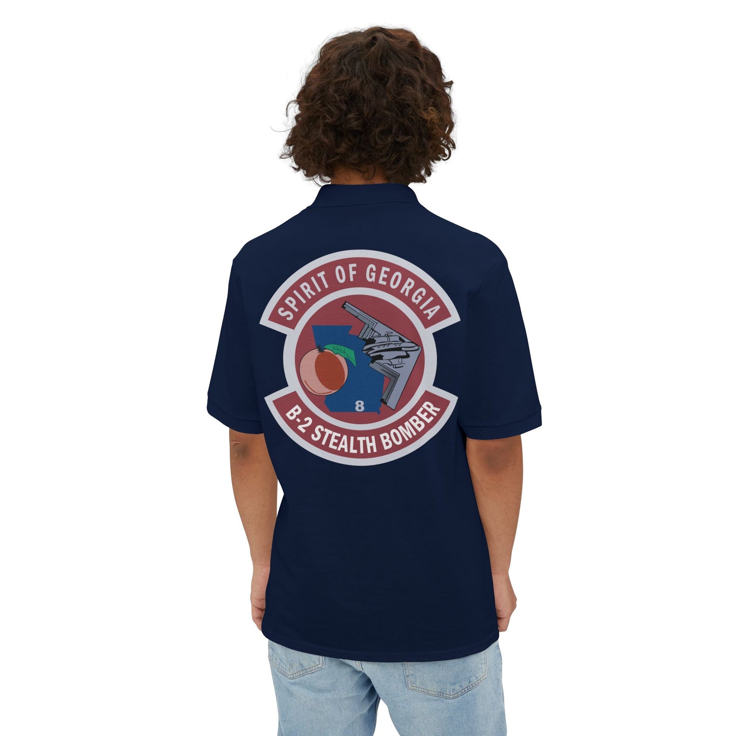 Men's Piqué Polo - USAF - B2 - Spirit of Georgia - Stealth Bomber wo txt X 300