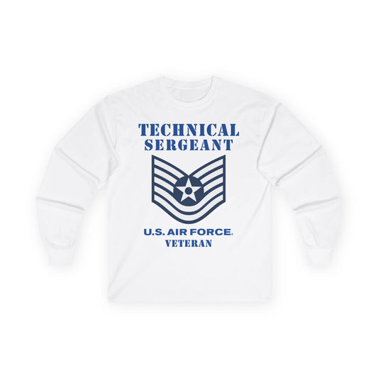 Unisex Ultra Cotton Long Sleeve Tee - USAF - Technical Sergeant (E6) - 2020 - Veteran