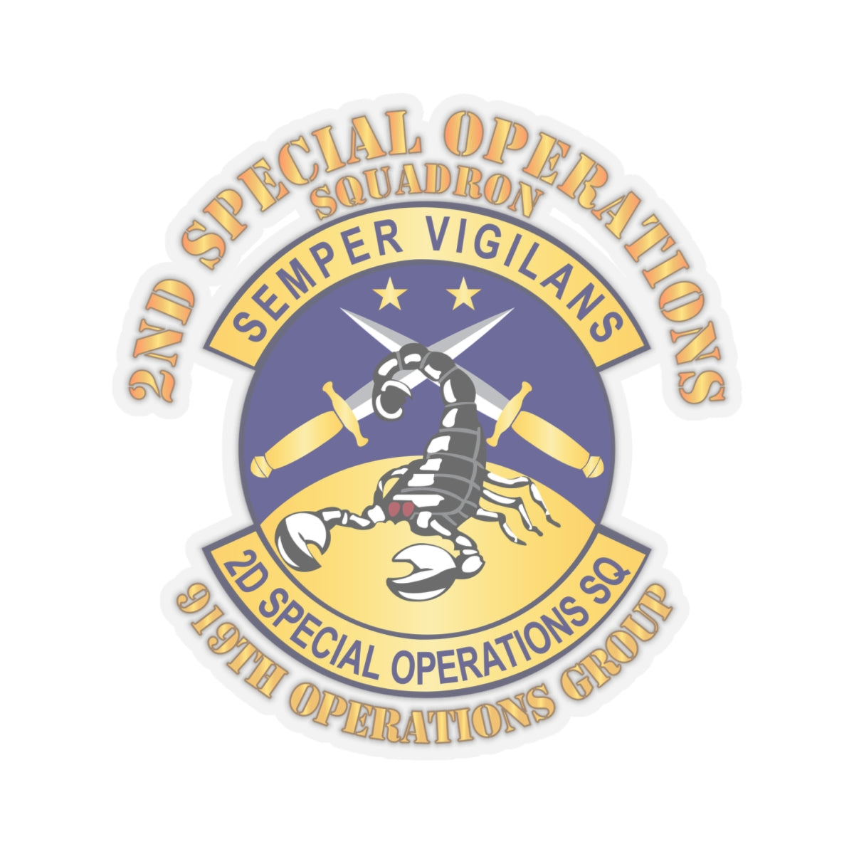 Kiss-Cut Stickers - USAFSOF - 2nd Special Operations Squadron - 919th Operations Group