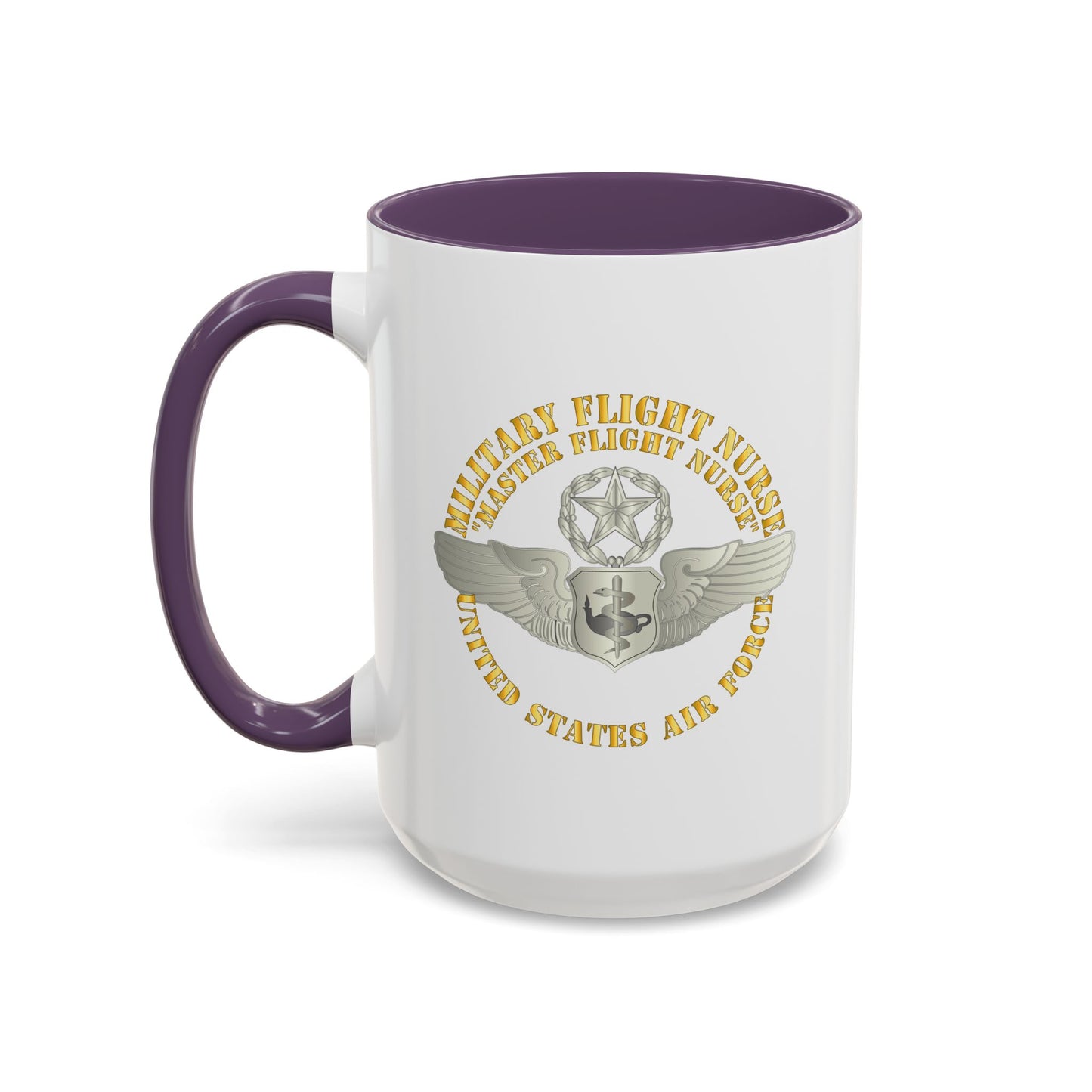 Accent Coffee Mug (11oz & 15oz) - USAF - Military Flight Nurse - Flight Nurse - Master