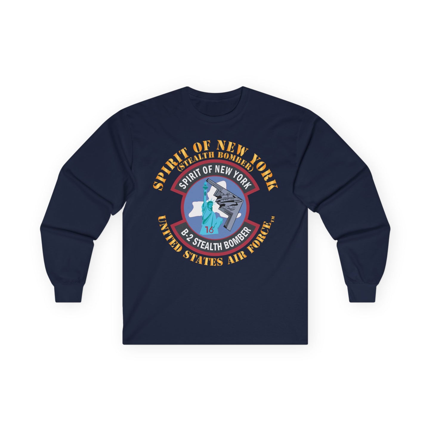 Unisex Ultra Cotton Long Sleeve Tee - USAF - B2 - Spirit of New York - Stealth Bomber X 300