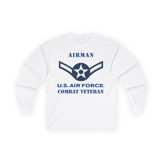 Unisex Ultra Cotton Long Sleeve Tee - USAF - Airman (E2) - 2020 - US Air Force - Combat Veteran