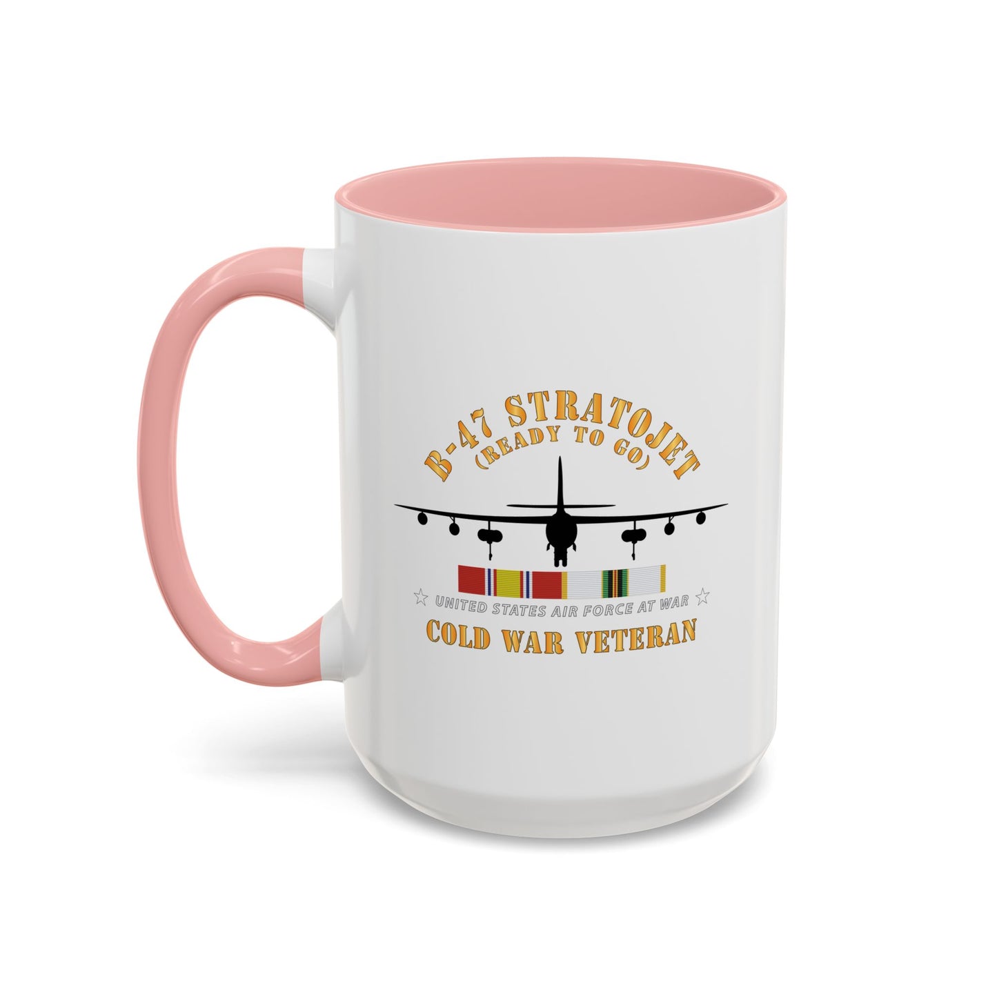 Accent Coffee Mug (11oz & 15oz) - USAF - B-47 Stratojet - Ready to Go - Silhouette - Cold War Veteran X 300