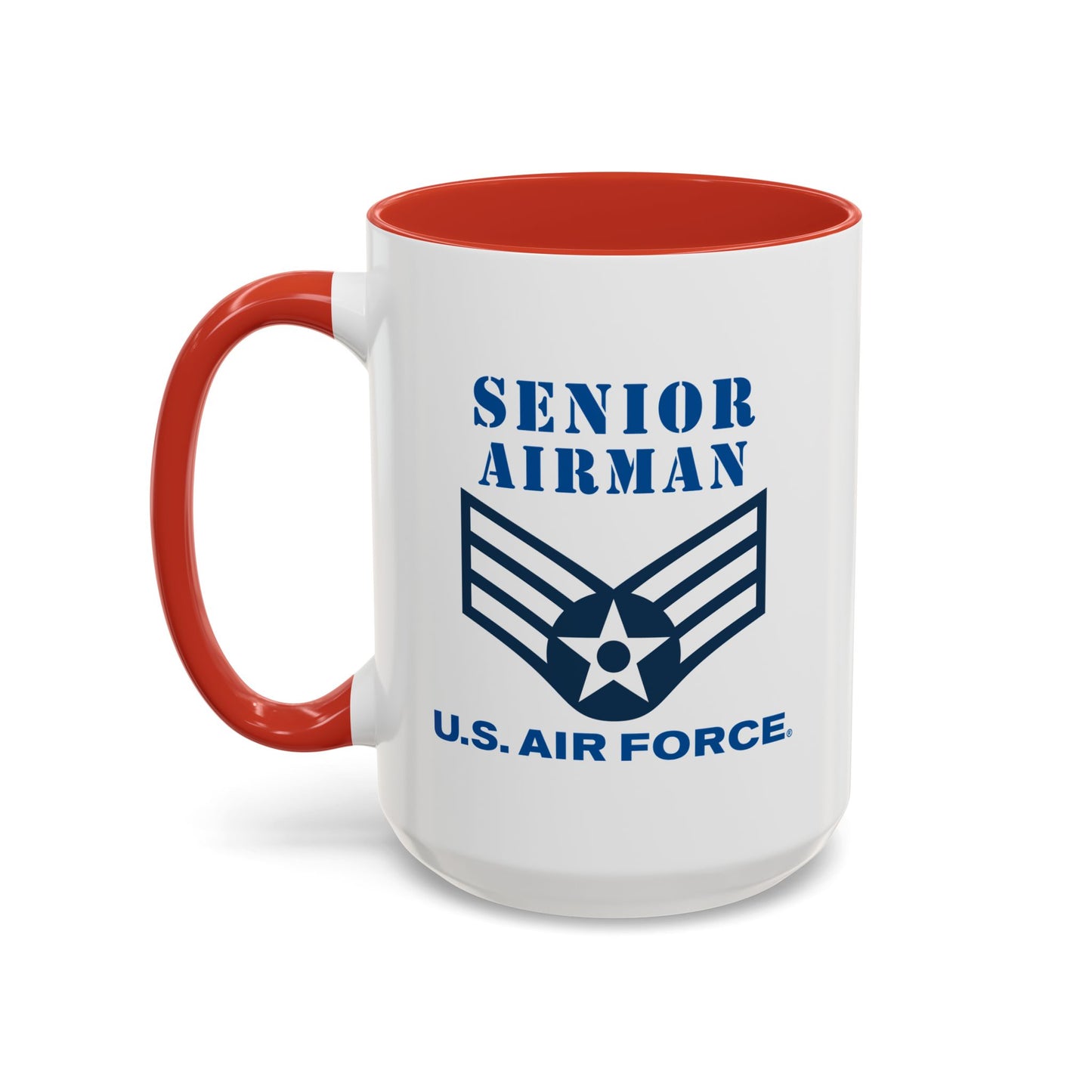 Accent Coffee Mug (11oz & 15oz) - USAF - Senior Airman (E4) - 2020 - US Air Force w Text X 300