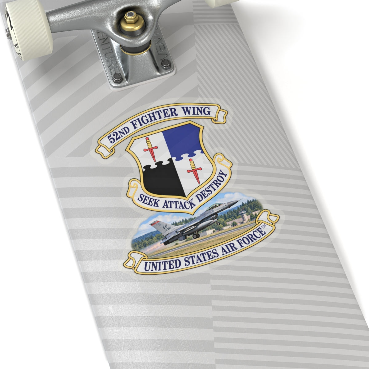 Kiss-Cut Stickers - 52nd Fighter Wing - Shield - United States Air Force w scene and TM