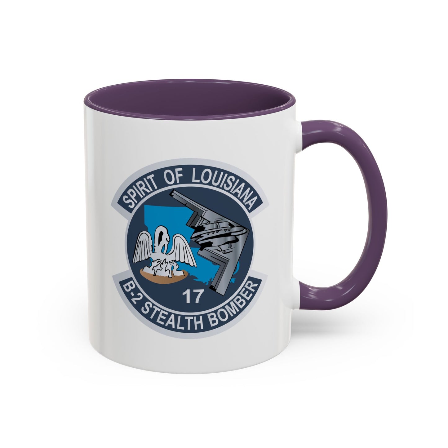 Accent Coffee Mug (11oz & 15oz) - USAF - B2 - Spirit of Louisiana - Stealth Bomber wo txt X 300