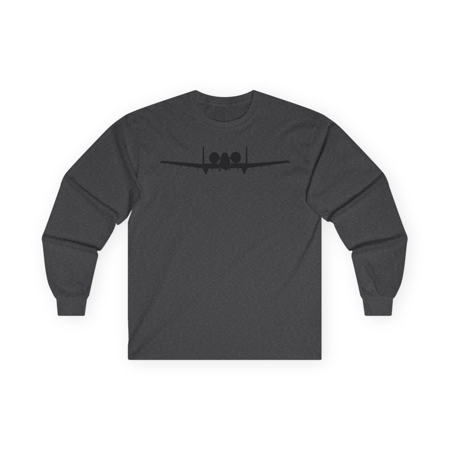 Unisex Ultra Cotton Long Sleeve Tee - Aircraft - USAF - A-10 Thunderbolt II - Front - Silhouette X 300