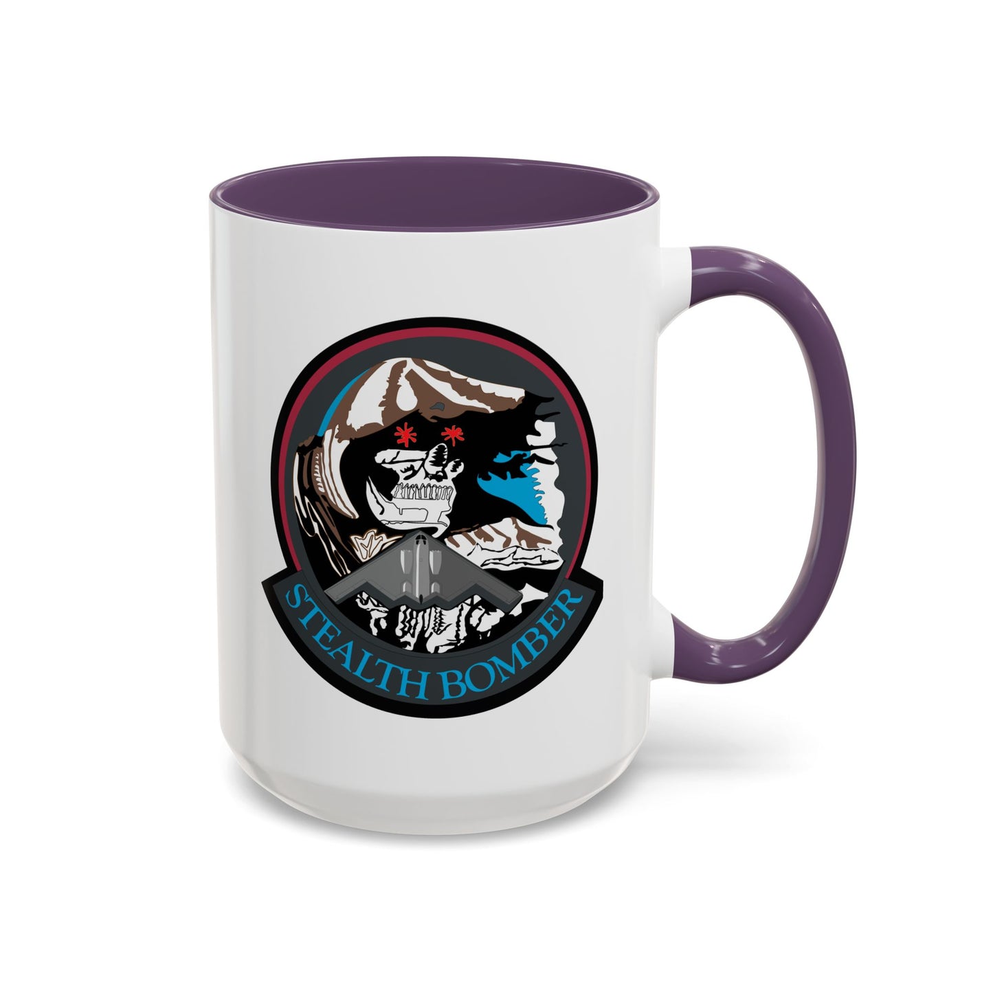 Accent Coffee Mug (11oz & 15oz) - USAF - B2 - Grim Reaper - Stealth Bomber wo txt X 300