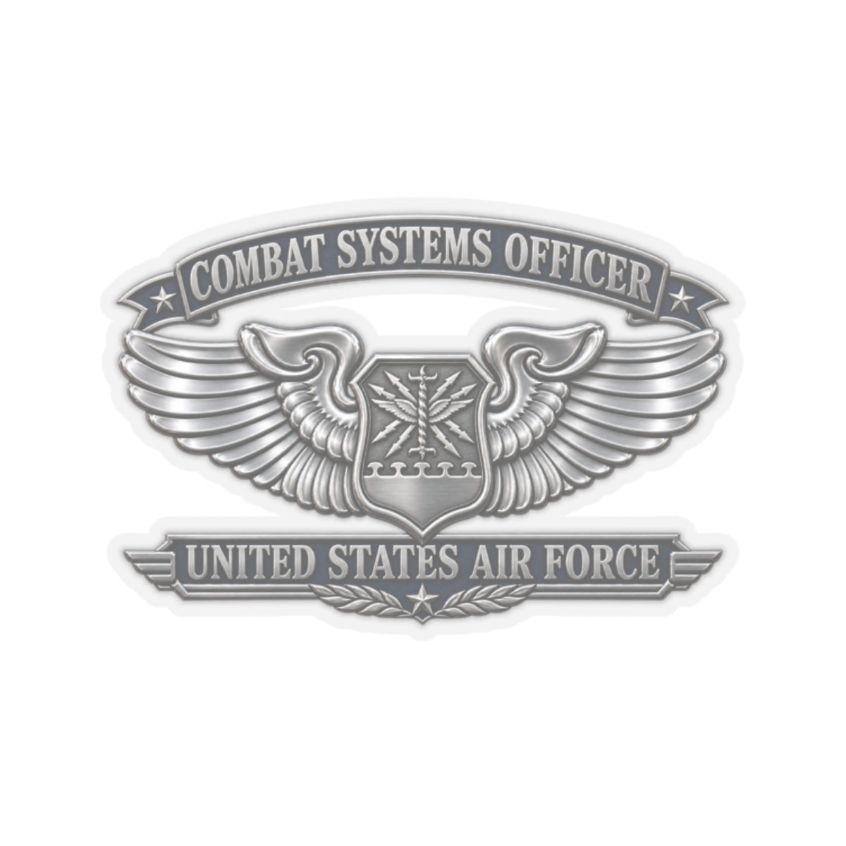 Kiss-Cut Stickers - USAF - Combat Systems Officer Badge - United States Air Force - 3D - Enhanced