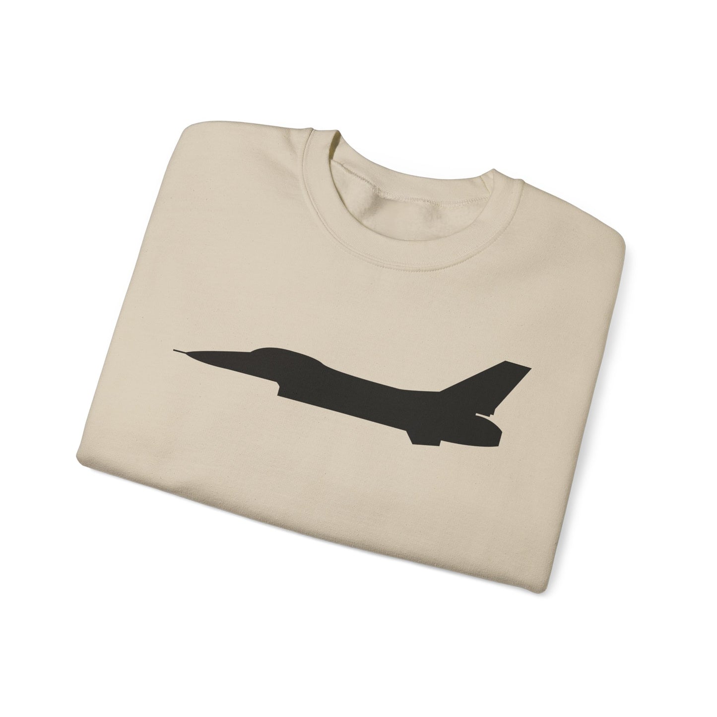 Crewneck Sweatshirt - Aircraft - F-16 - Side - Black - wo Txt X 300