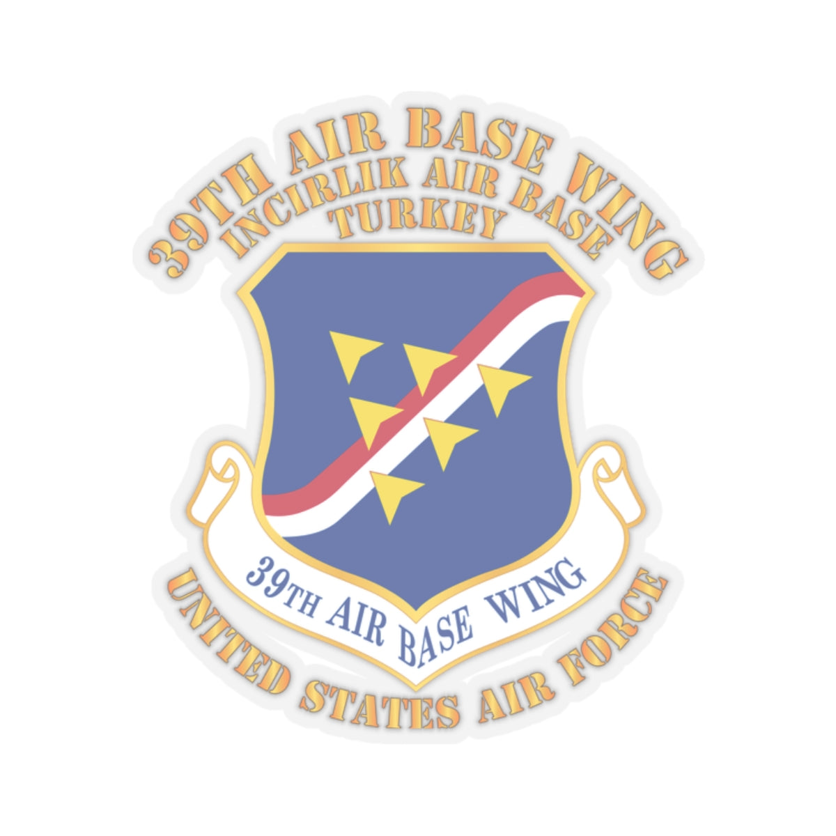Kiss-Cut Stickers - USAF - 39th Airbase Wing - 3rd AF - Incirlik Air Base - Turkey