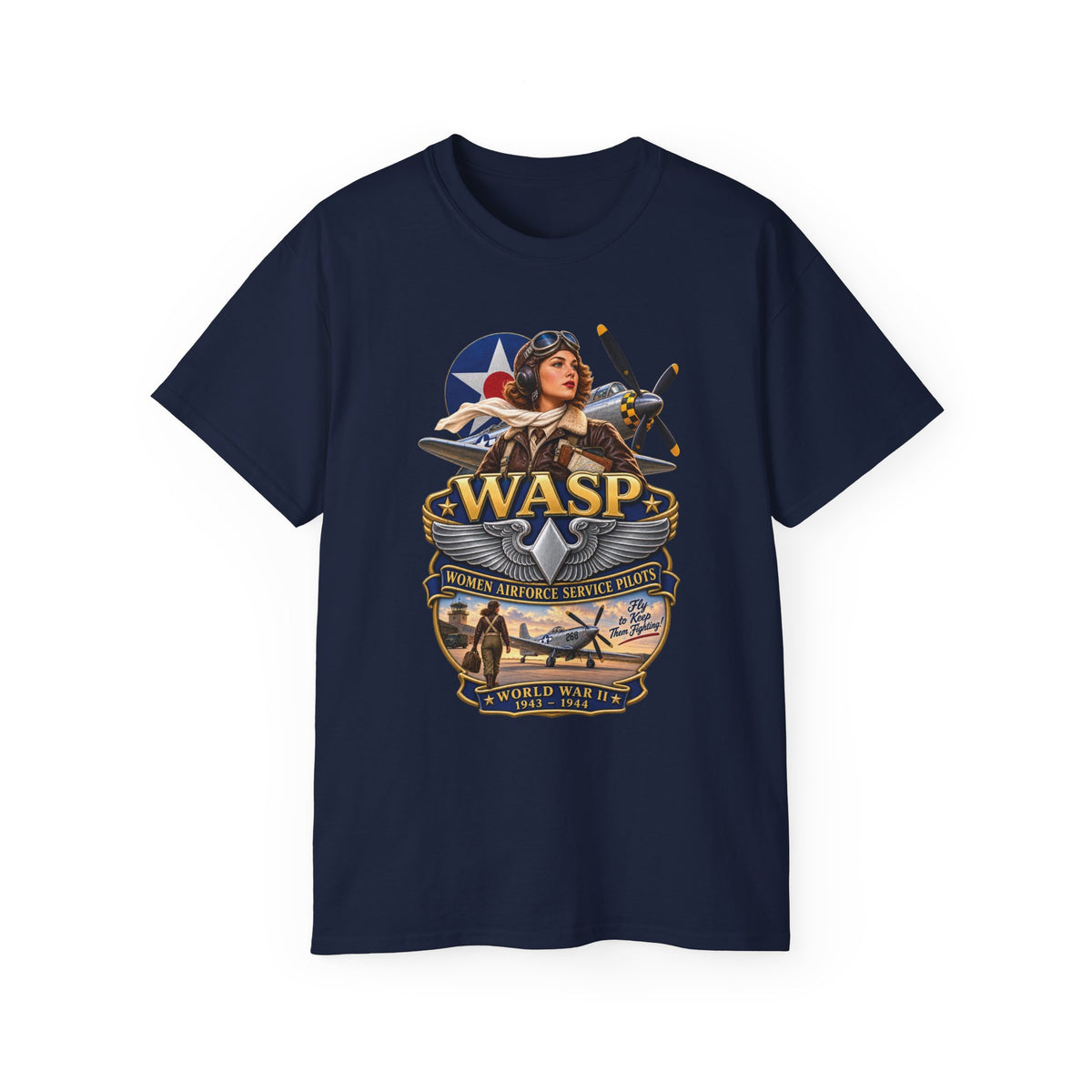 Unisex Ultra Cotton Tee - WASP - Women Airforce Service Pilot - WWII - 3D - Enhanced