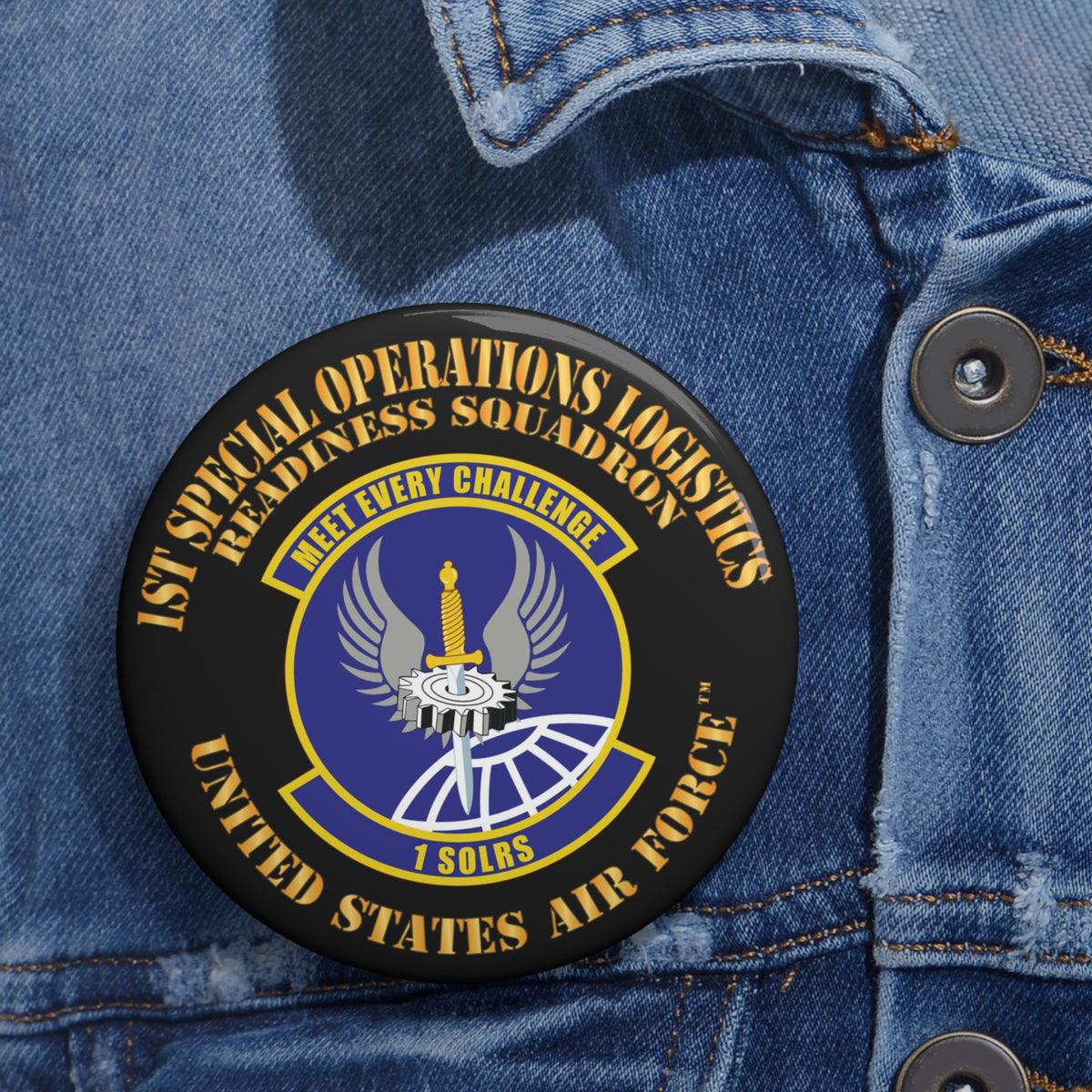 Custom Pin Button - USAF - 1st Special Operations Logistics Readiness Squadron X 300