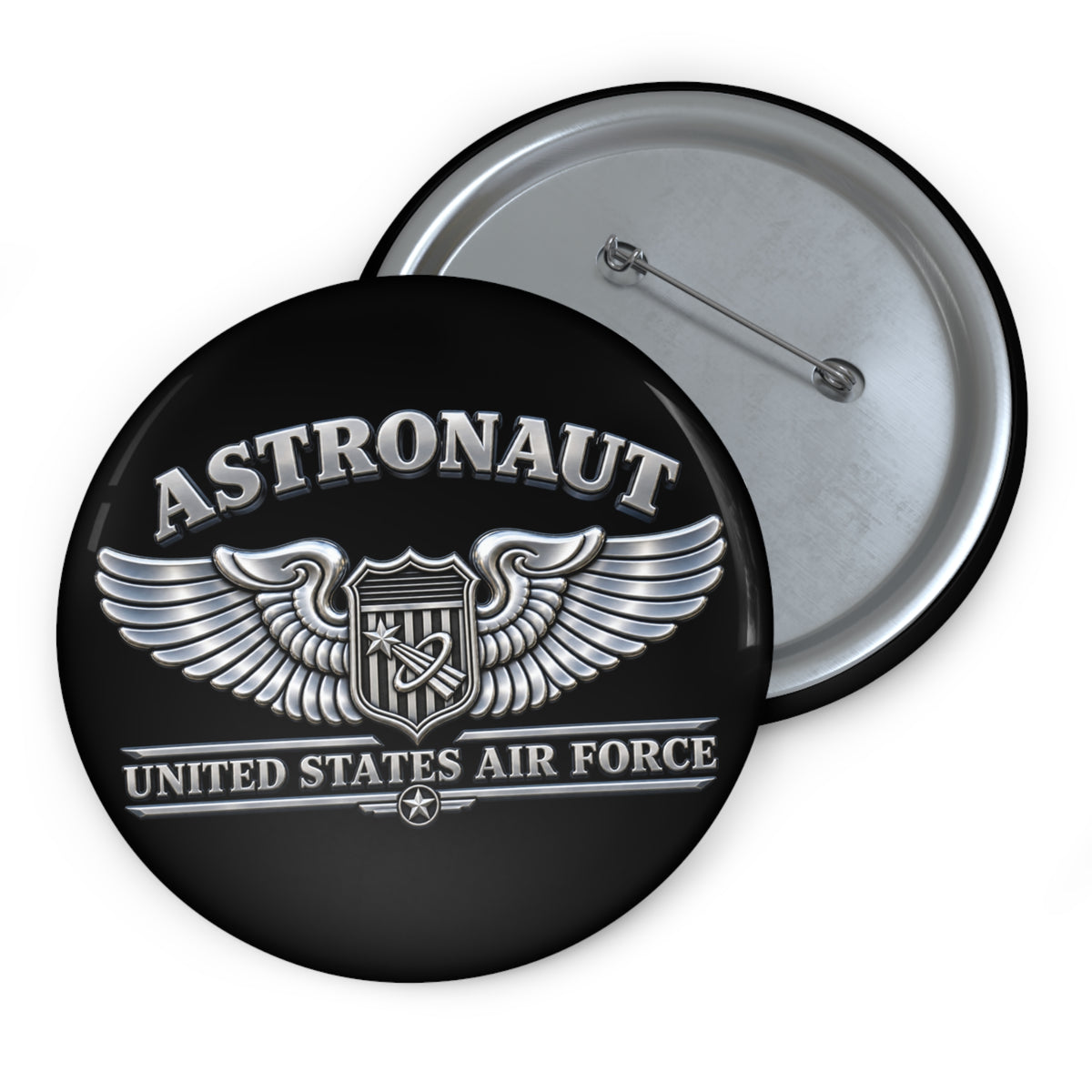Custom Pin Button - USAF - Basic Astronaut Badge - United States Air Force - 3D - Enhanced