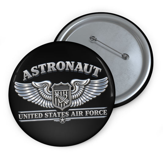 Custom Pin Button - USAF - Basic Astronaut Badge - United States Air Force - 3D - Enhanced