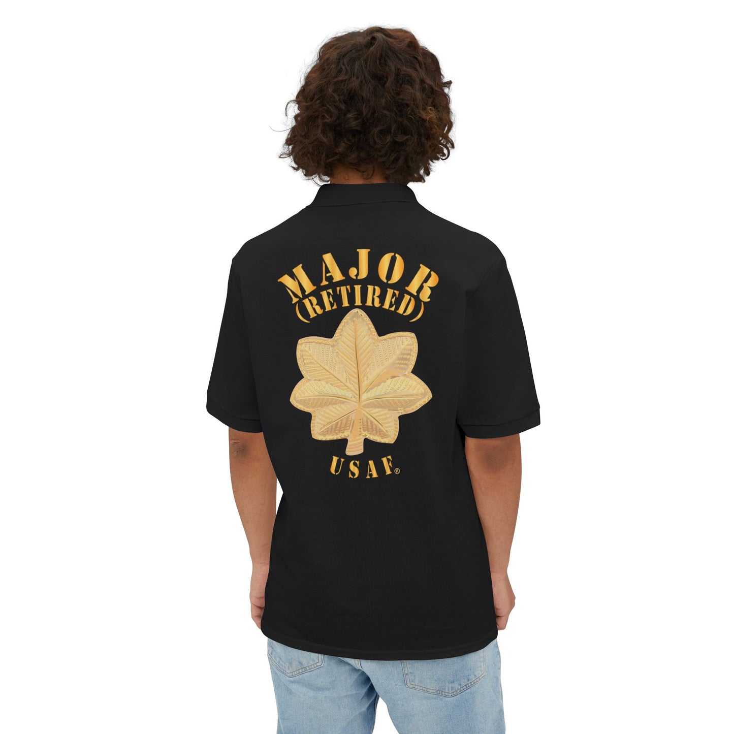 Men's Piqué Polo - USAF - Major - Retired - USAF X 300