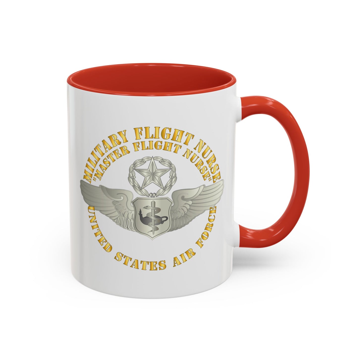 Accent Coffee Mug (11oz & 15oz) - USAF - Military Flight Nurse - Flight Nurse - Master