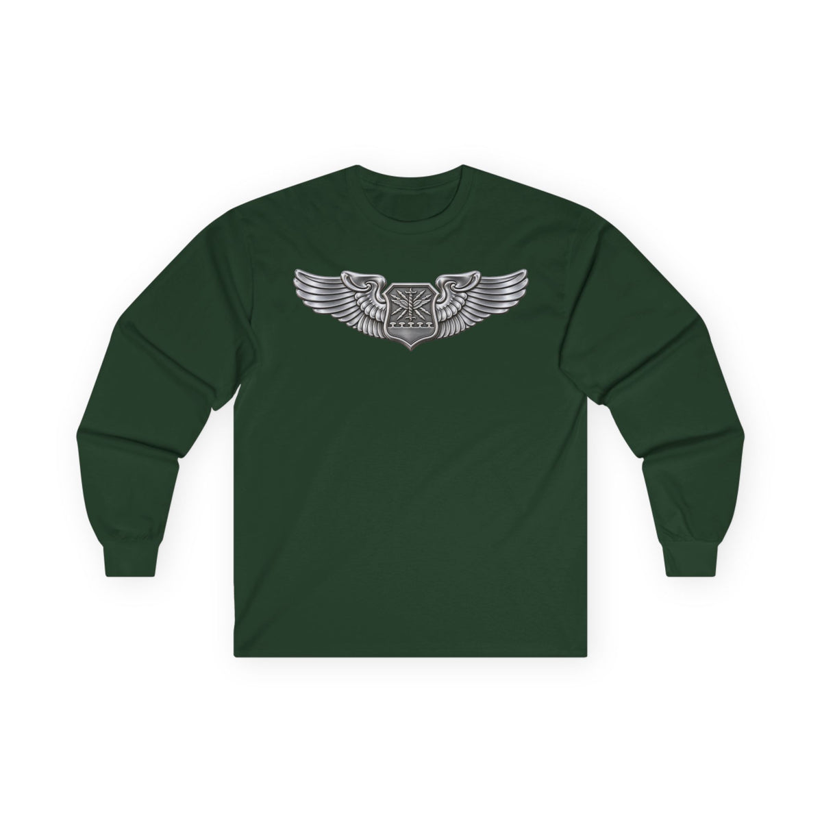 Unisex Ultra Cotton Long Sleeve Tee - USAF - Navigator, Combat Systems Officer, Observer Badge - 3D - Enhanced