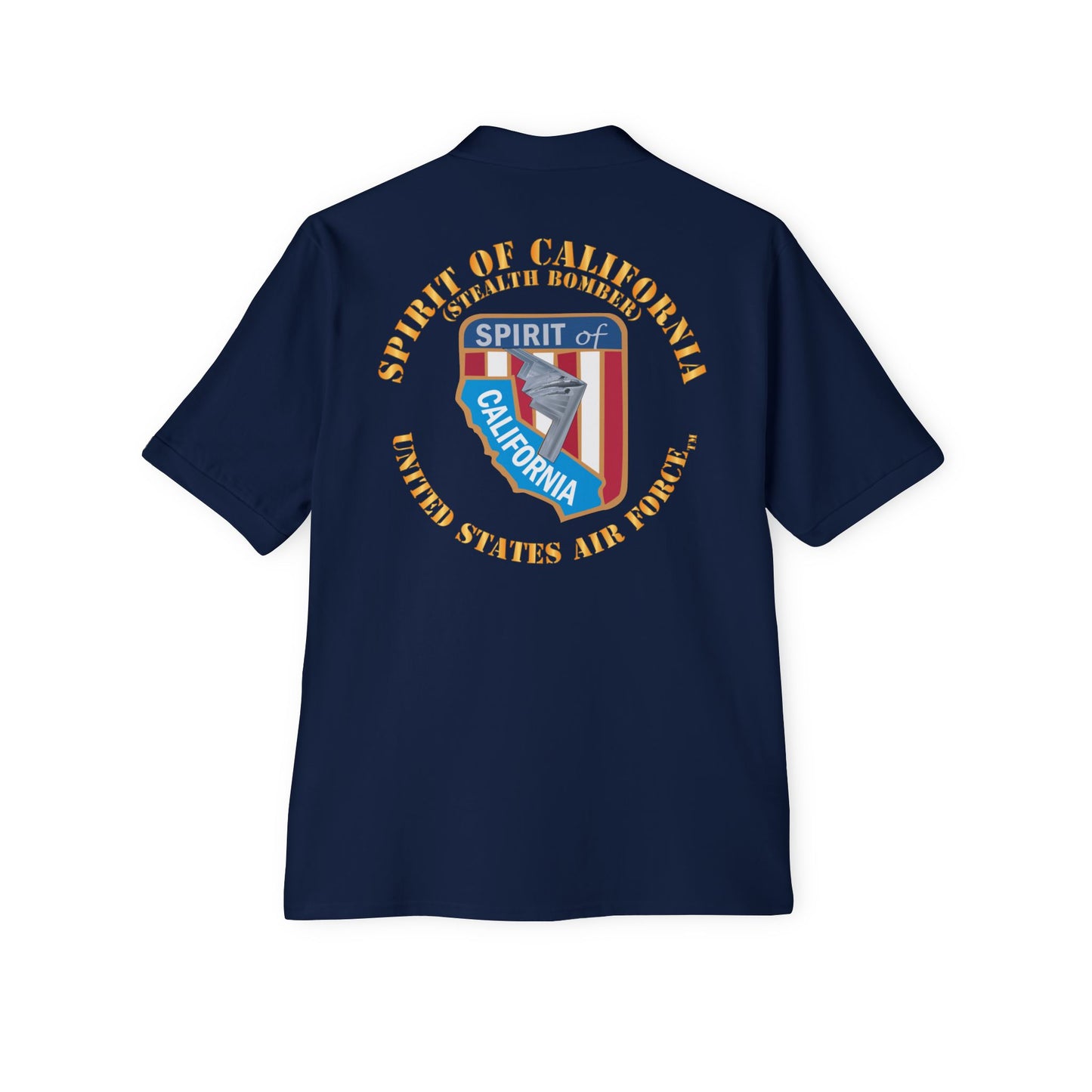 Men's Piqué Polo - USAF - B2 - Spirit of California - Stealth Bomber X 300