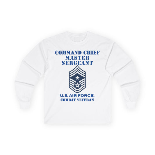 Unisex Ultra Cotton Long Sleeve Tee - USAF - Command Chief Master Sergeant (E9c) - 2020 - Combat Veteran