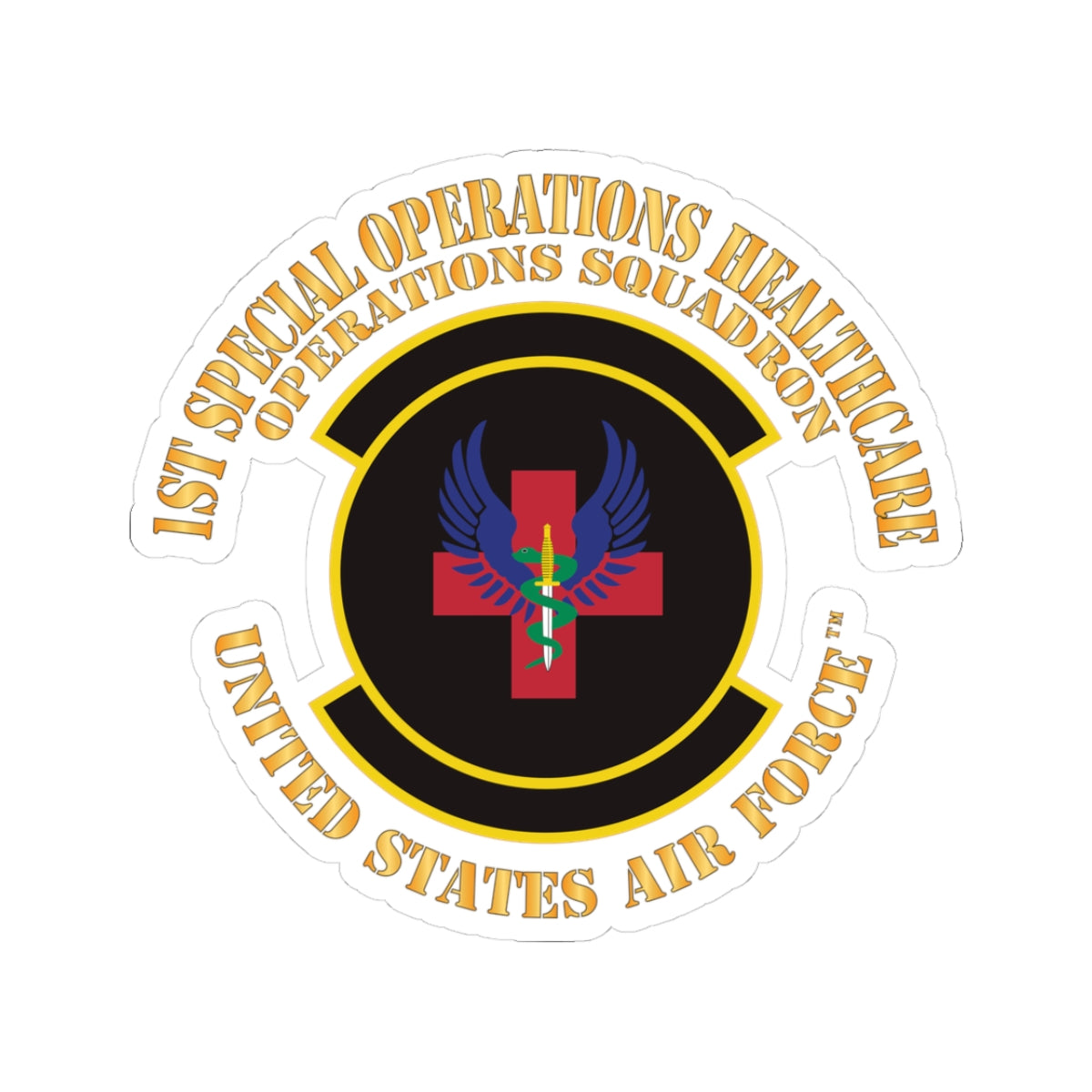 Kiss-Cut Stickers - USAF - 1st Special Operations Healthcare Operations Squadron X 300