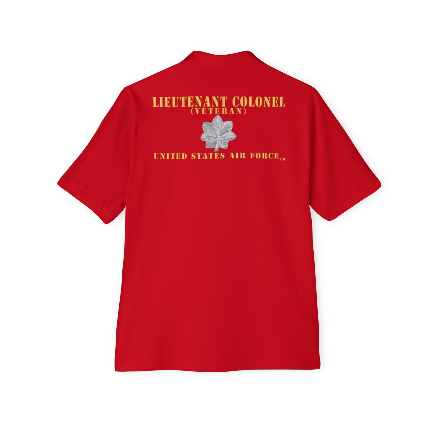 Men's Piqué Polo - USAF - Lieutenant Colonel - LTC - Veteran - Flat - TM X 300