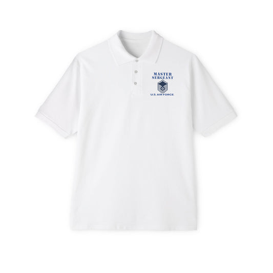 Men's Piqué Polo - USAF - Master Sergeant (E7a) - 2020 - US Air Force w Text X 300