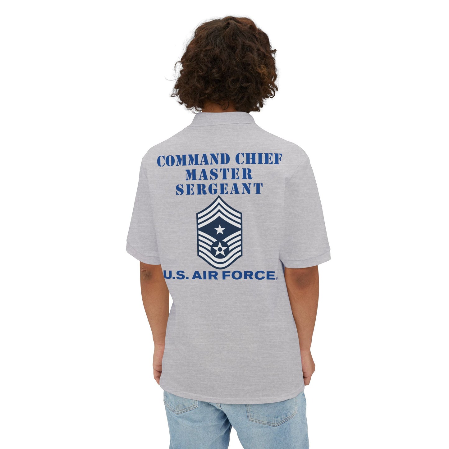 Men's Piqué Polo - USAF - Command Chief Master Sergeant (E9c) - 2020 - US Air Force w Text X 300