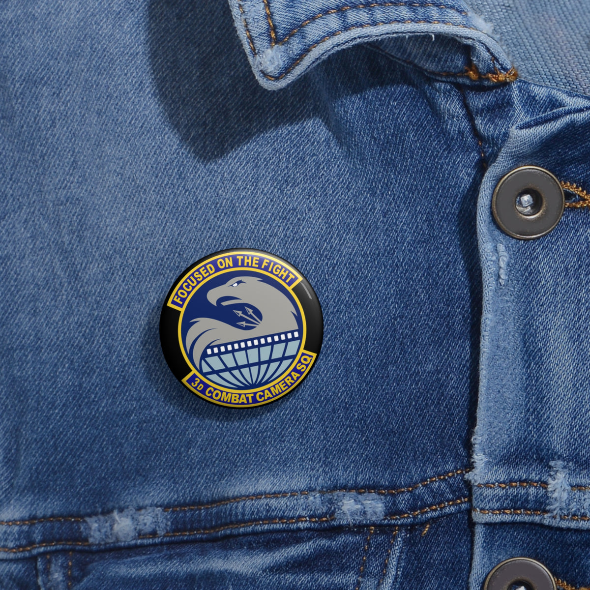 Custom Pin Button - USAF - 3d Combat Camera Squadron wo txt