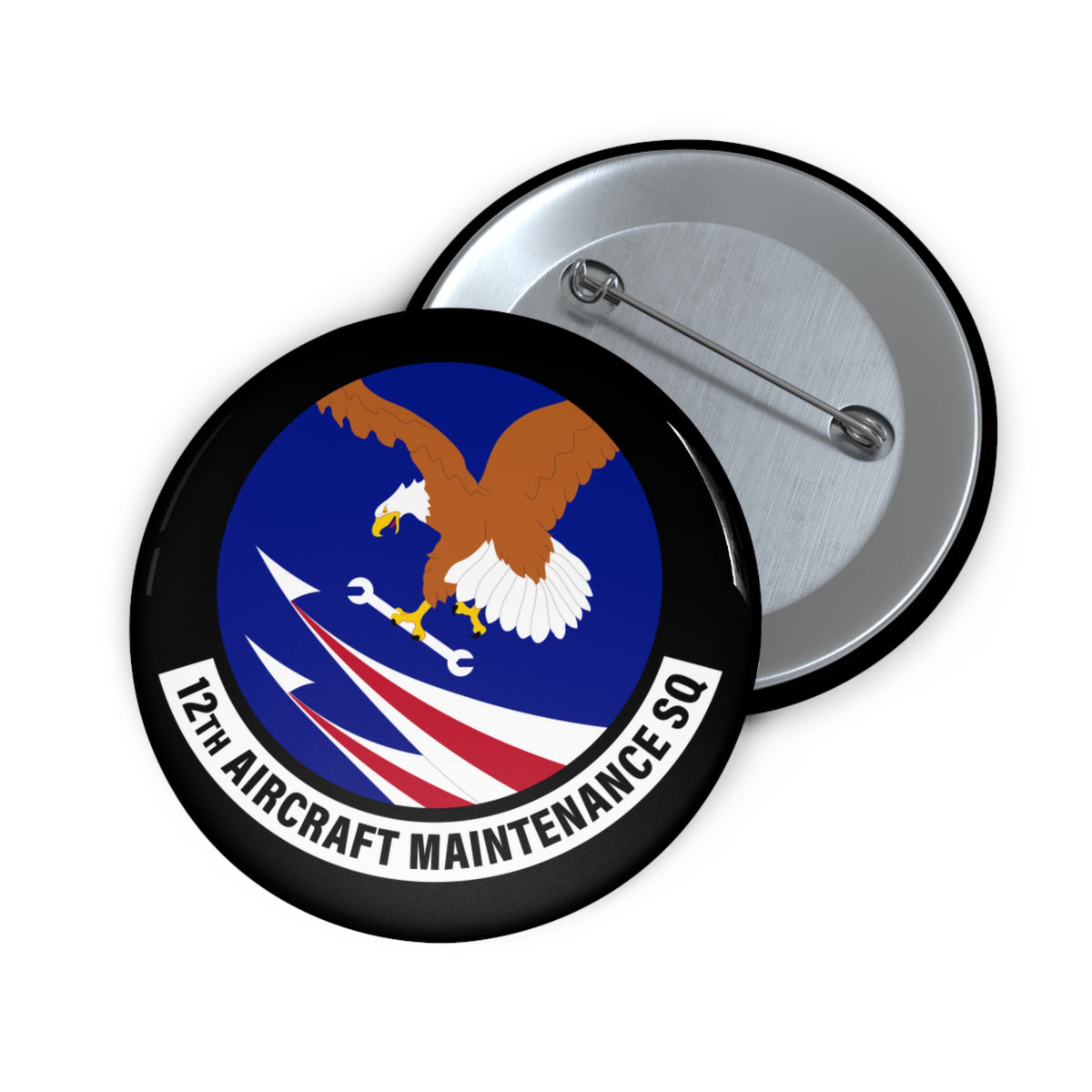 Custom Pin Button - USAF - 12th Aircraft Maintenance Squadron wo txt