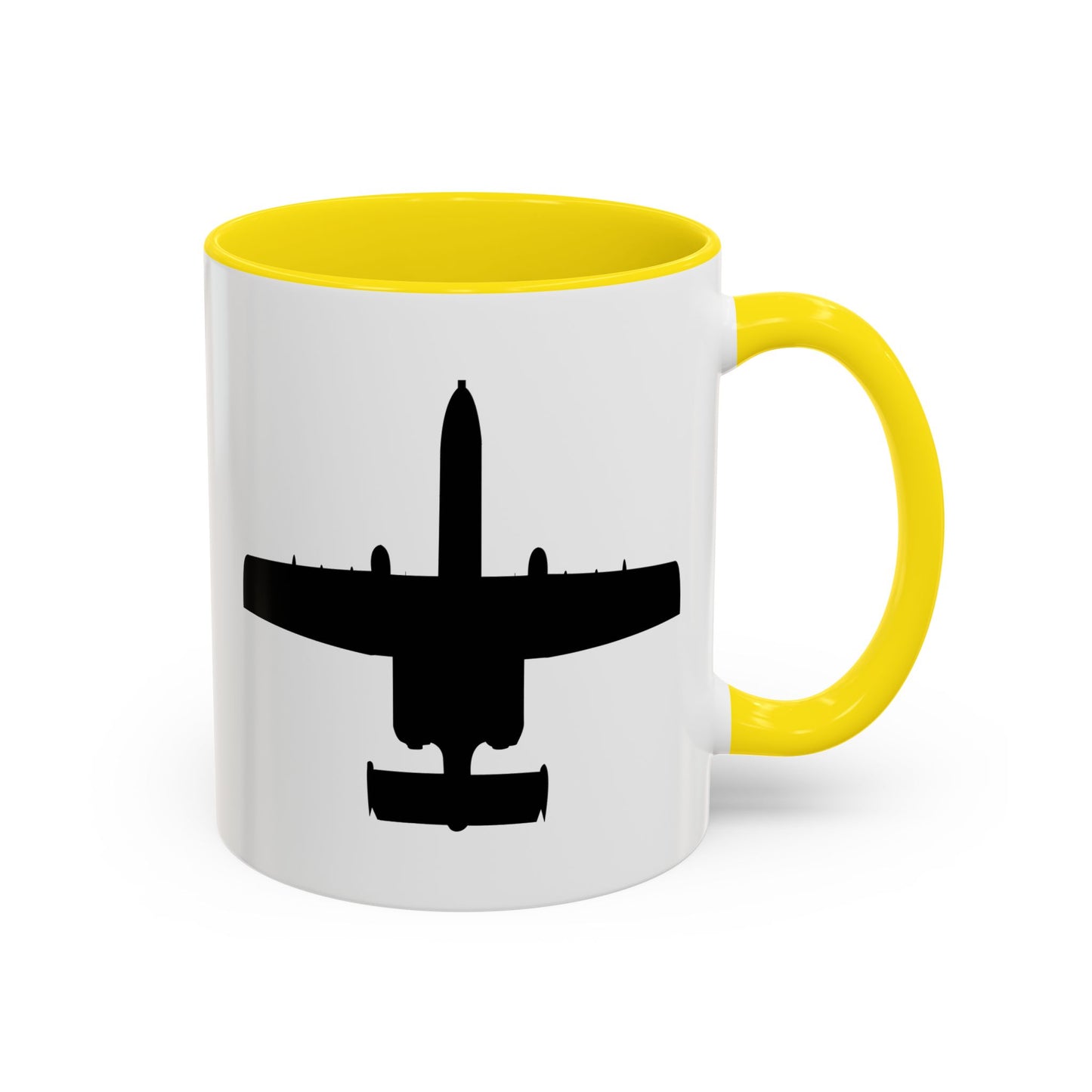Accent Coffee Mug (11oz & 15oz) - Aircraft - USAF - A-10 Thunderbolt II - Top - Silhouette X 300