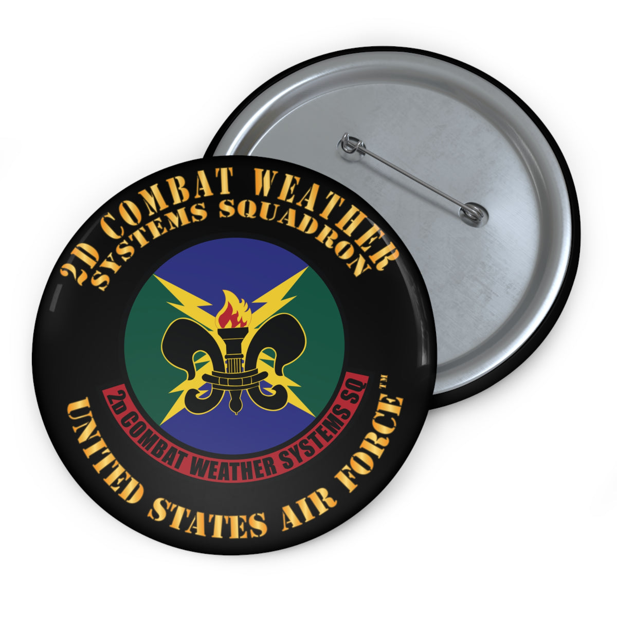 Custom Pin Button - USAF - 2d Combat Weather Systems Squadron X 300