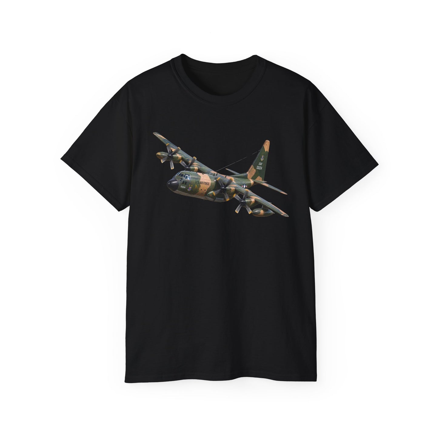 Unisex Ultra Cotton Tee - C-130  Aircraft - Camo - Steep Left Bank Climbing Turn