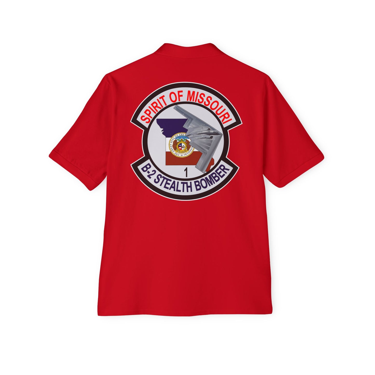 Men's Piqué Polo - USAF - B2 - Spirit of Missouri - Stealth Bomber wo Txt