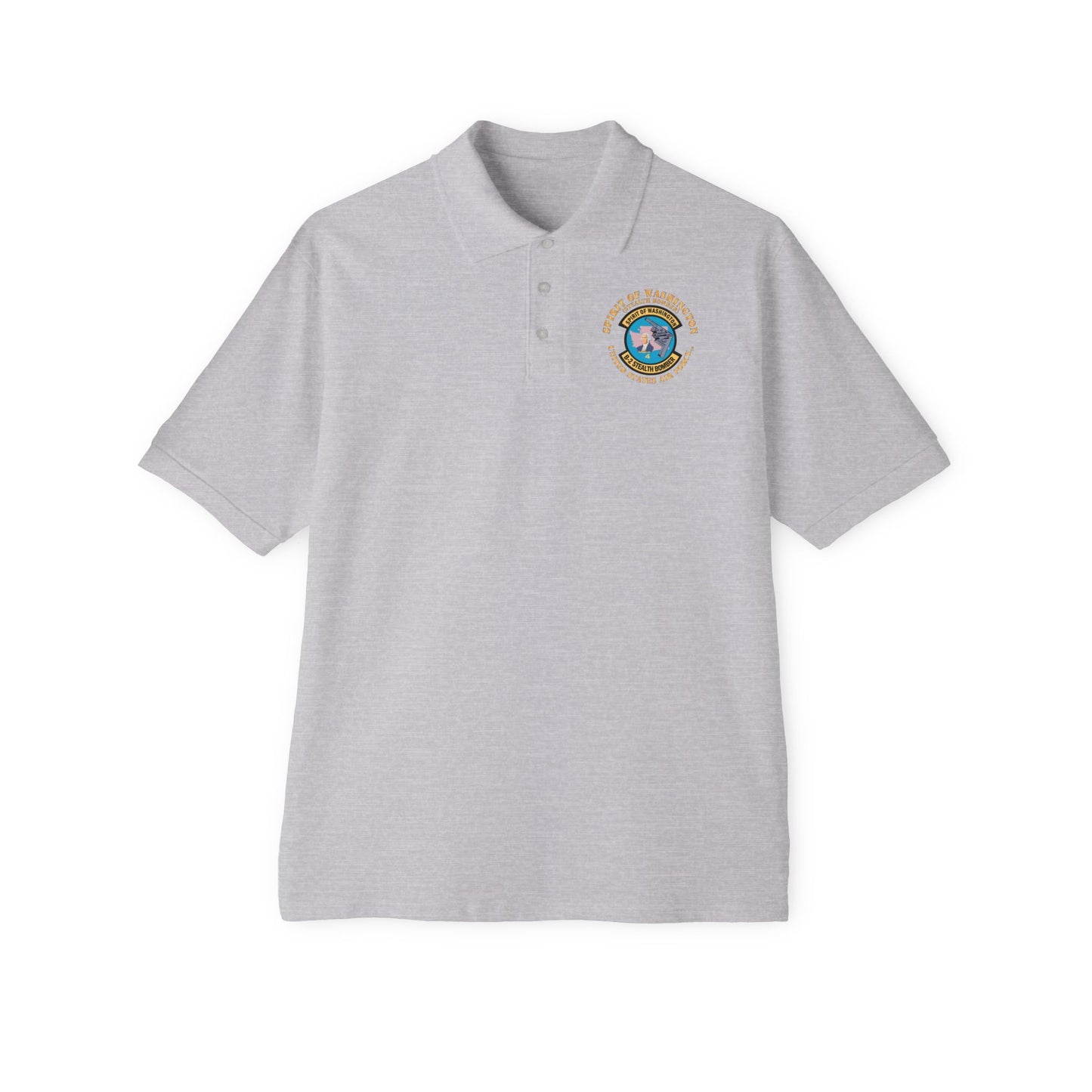 Men's Piqué Polo - USAF - B2 - Spirit of Washington - Stealth Bomber X 300