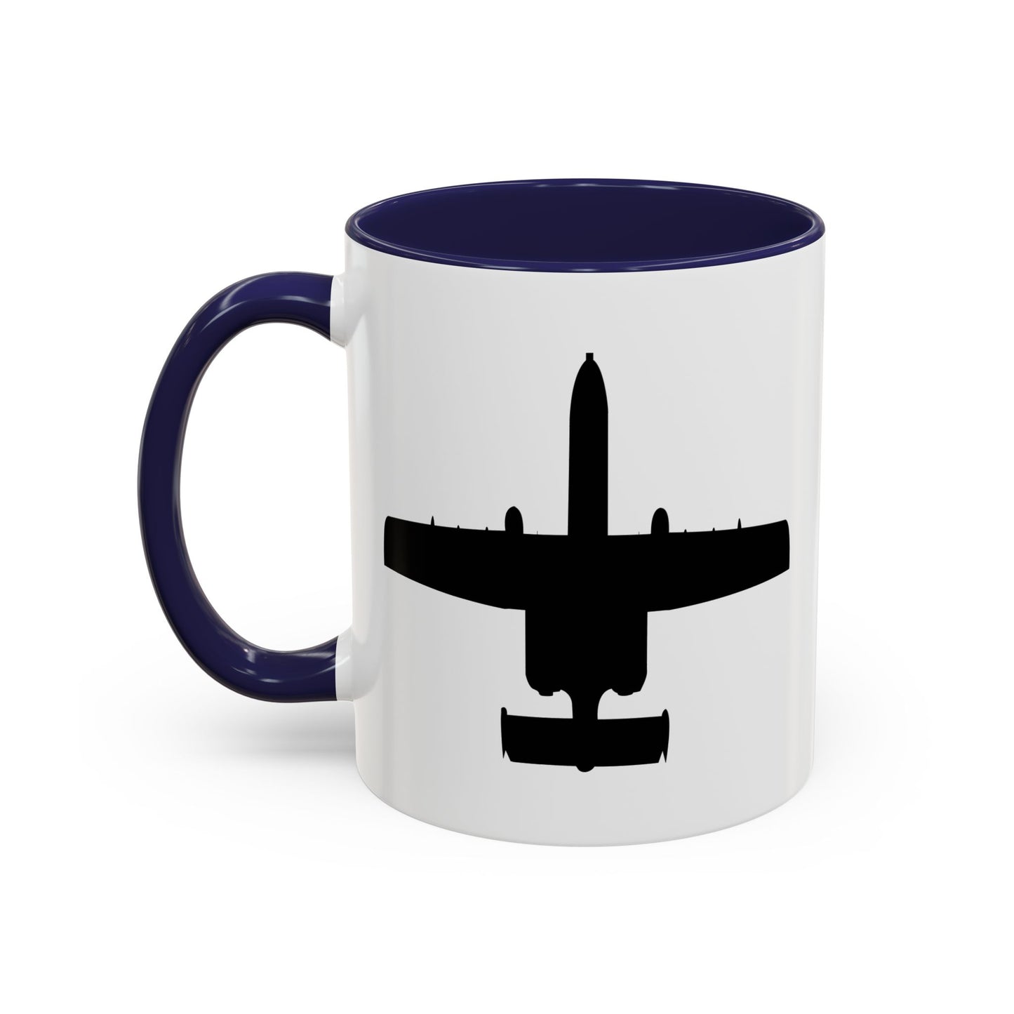 Accent Coffee Mug (11oz & 15oz) - Aircraft - USAF - A-10 Thunderbolt II - Top - Silhouette X 300