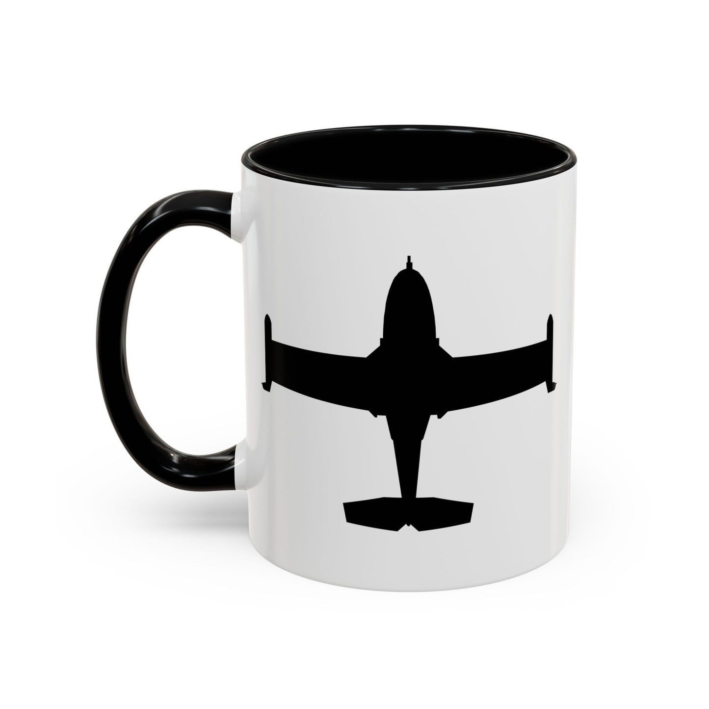 Accent Coffee Mug (11oz & 15oz) - Aircraft - A-37-Trainer - Top - Silhouette X 300