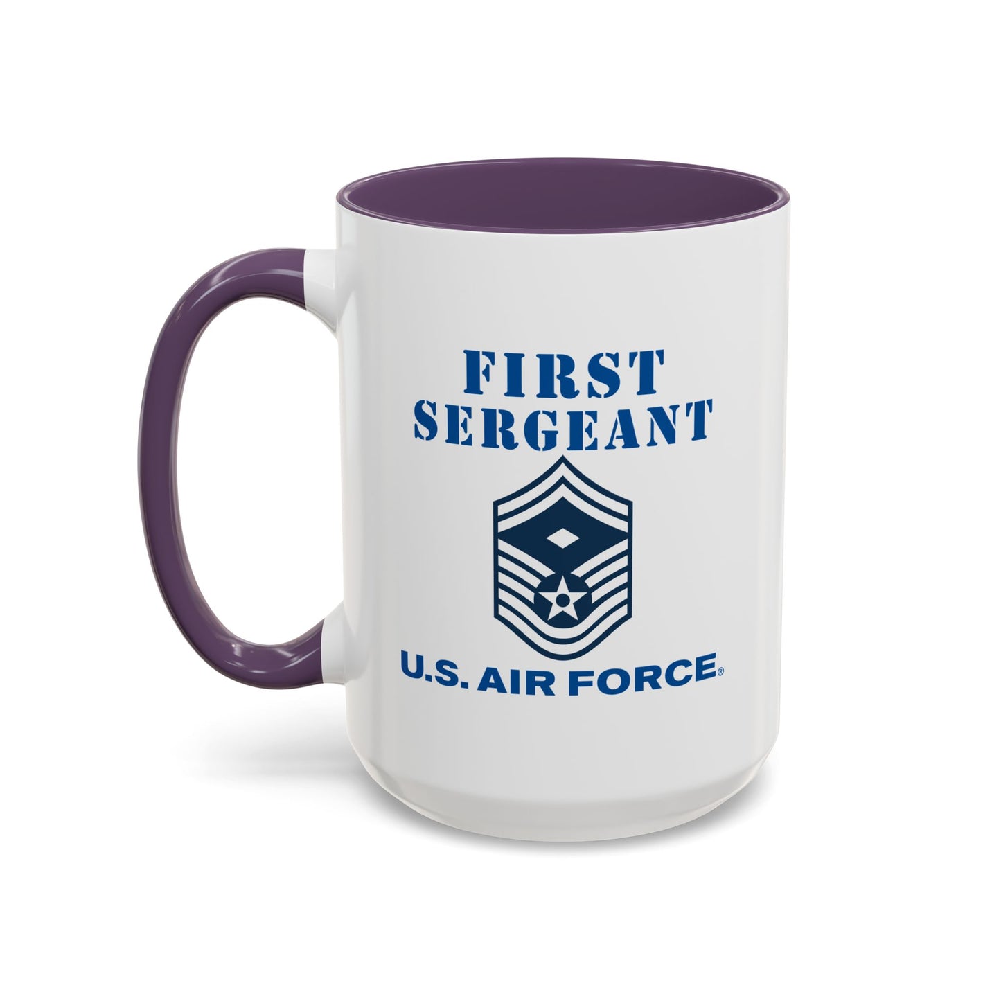 Accent Coffee Mug (11oz & 15oz) - USAF - First Sergeant (E8b) - 2020 - US Air Force w Text X 300