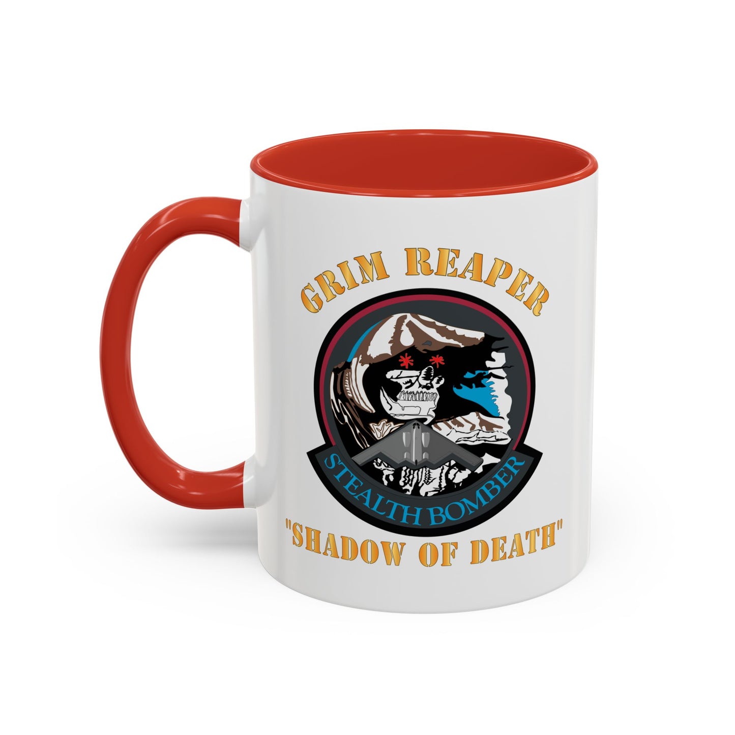 Accent Coffee Mug (11oz & 15oz) - USAF - B2 - Grim Reaper - Stealth Bomber X 300
