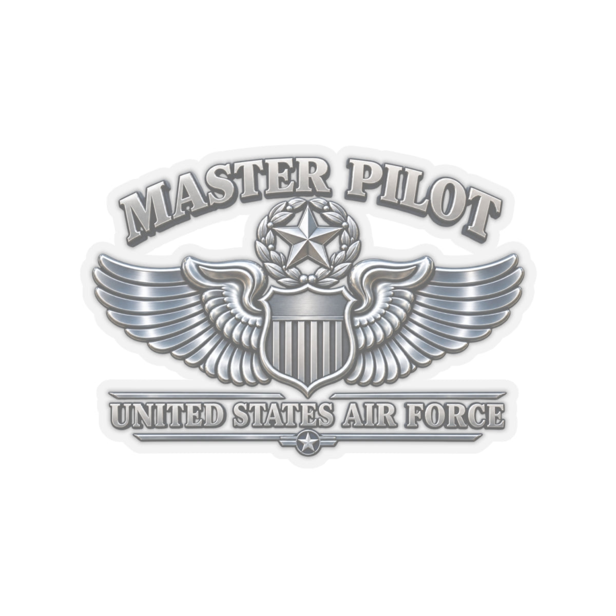 Kiss-Cut Stickers - USAF - Master Pilot Badge - United States Air Force - 3D - Enhanced
