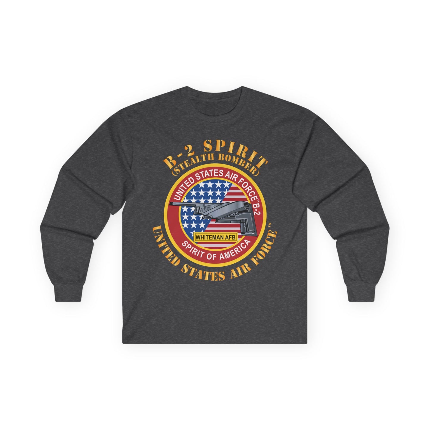 Unisex Ultra Cotton Long Sleeve Tee - USAF - B2 - Spirit - Stealth Bomber X 300