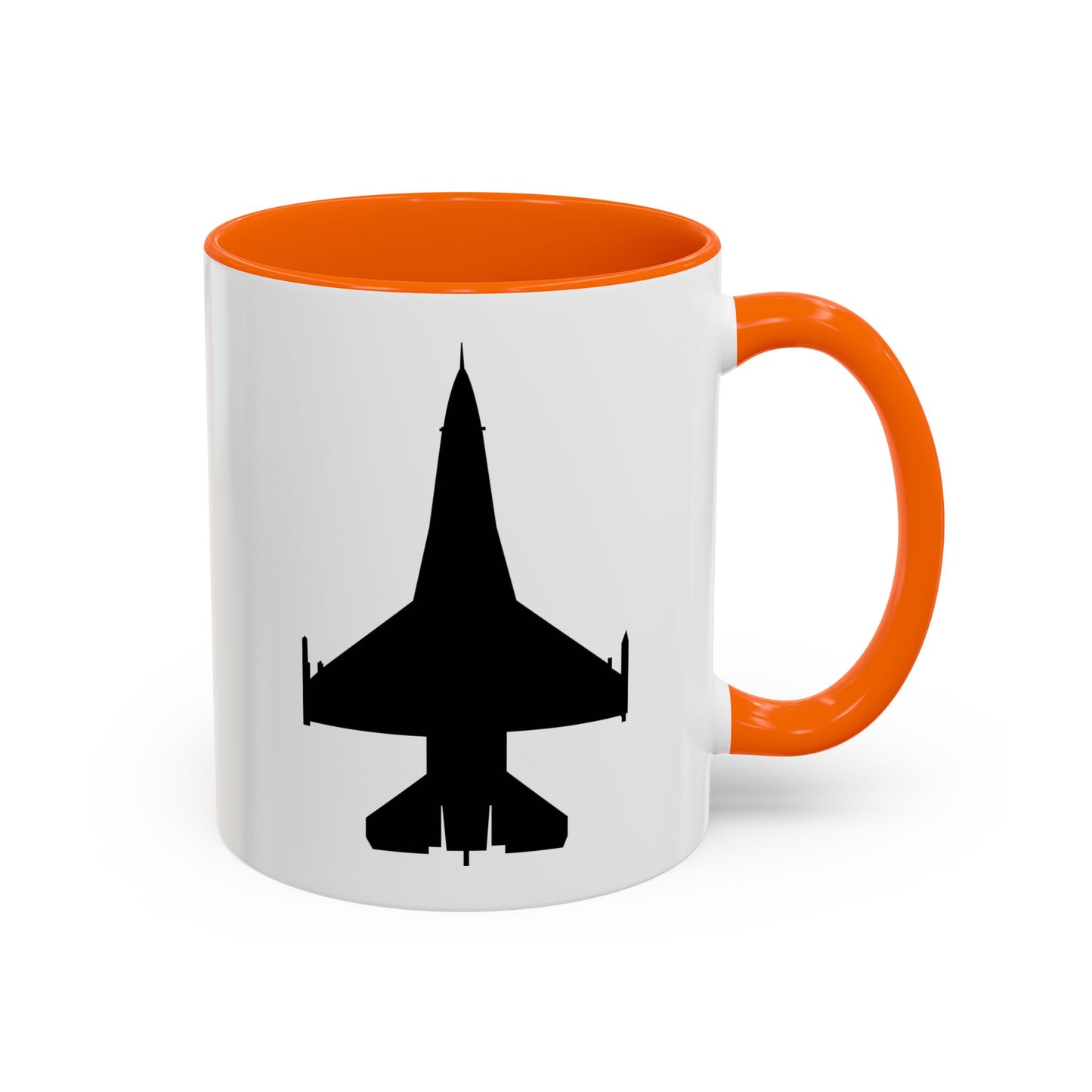 Accent Coffee Mug (11oz & 15oz) - Aircraft - F-16 -Top - Black wo Txt X 300
