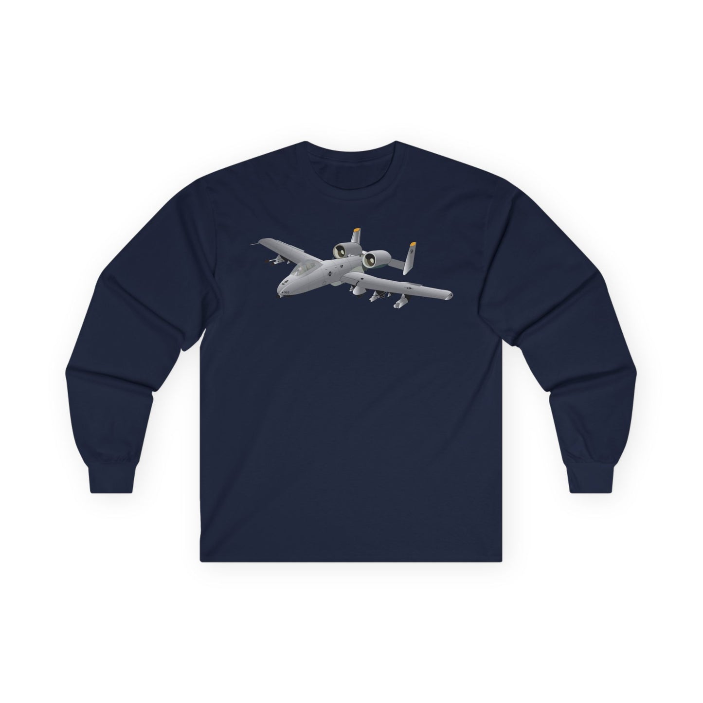 Unisex Ultra Cotton Long Sleeve Tee - Aircraft - A10 - Front - Top - Oblique X 300