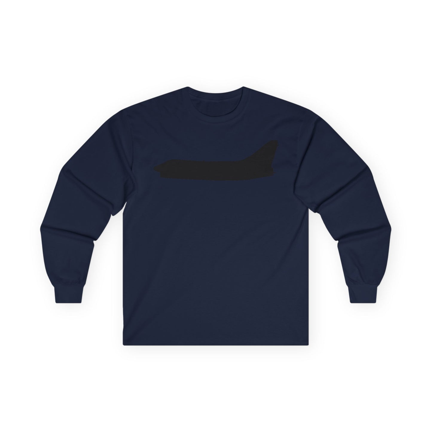 Unisex Ultra Cotton Long Sleeve Tee - Aircraft - Navy - A-7B Corsair II - Side - Silhouette X 300