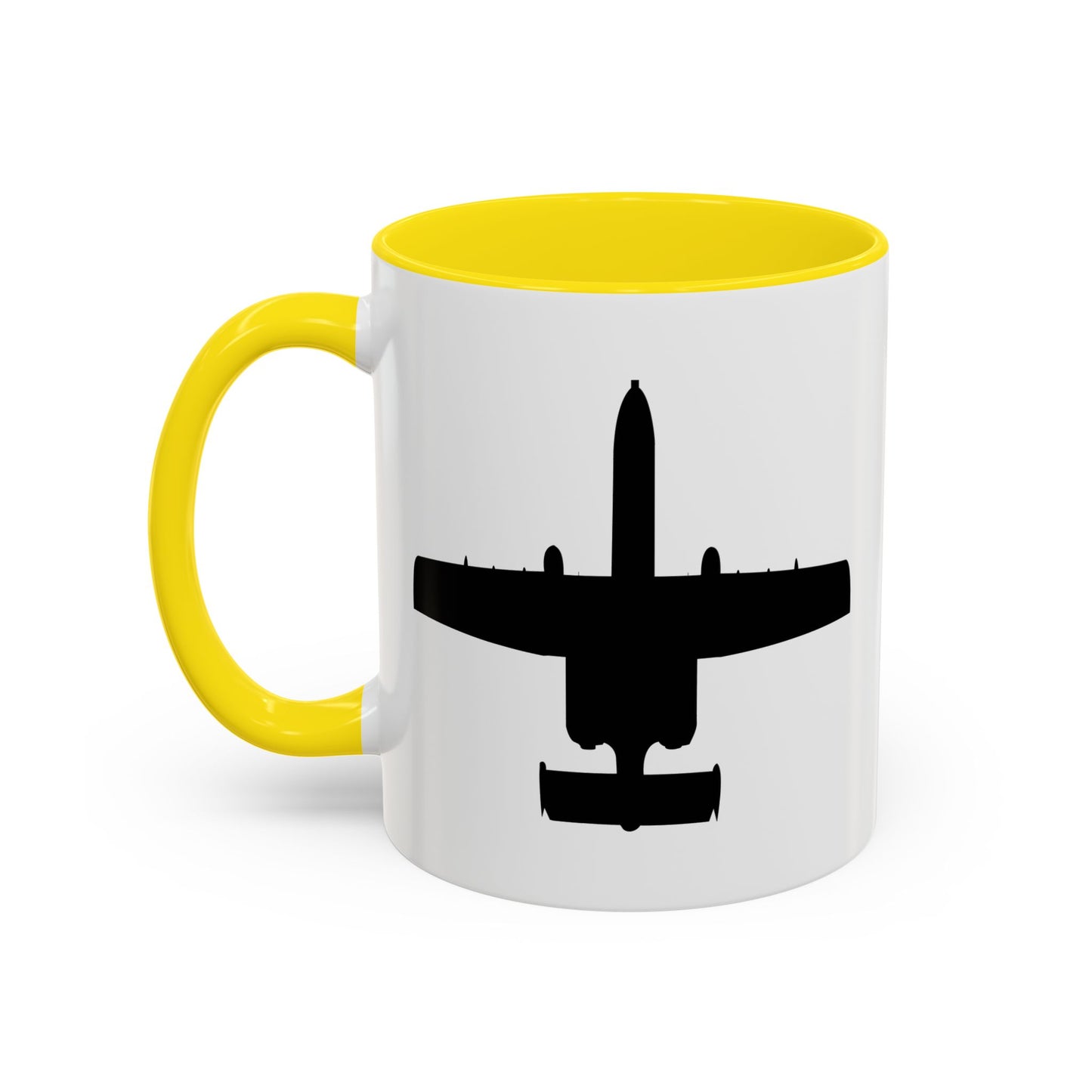 Accent Coffee Mug (11oz & 15oz) - Aircraft - USAF - A-10 Thunderbolt II - Top - Silhouette X 300