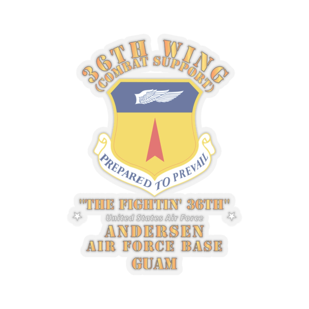 Kiss-Cut Stickers - USAF - 36th Wing - Anderson AFB - Guam