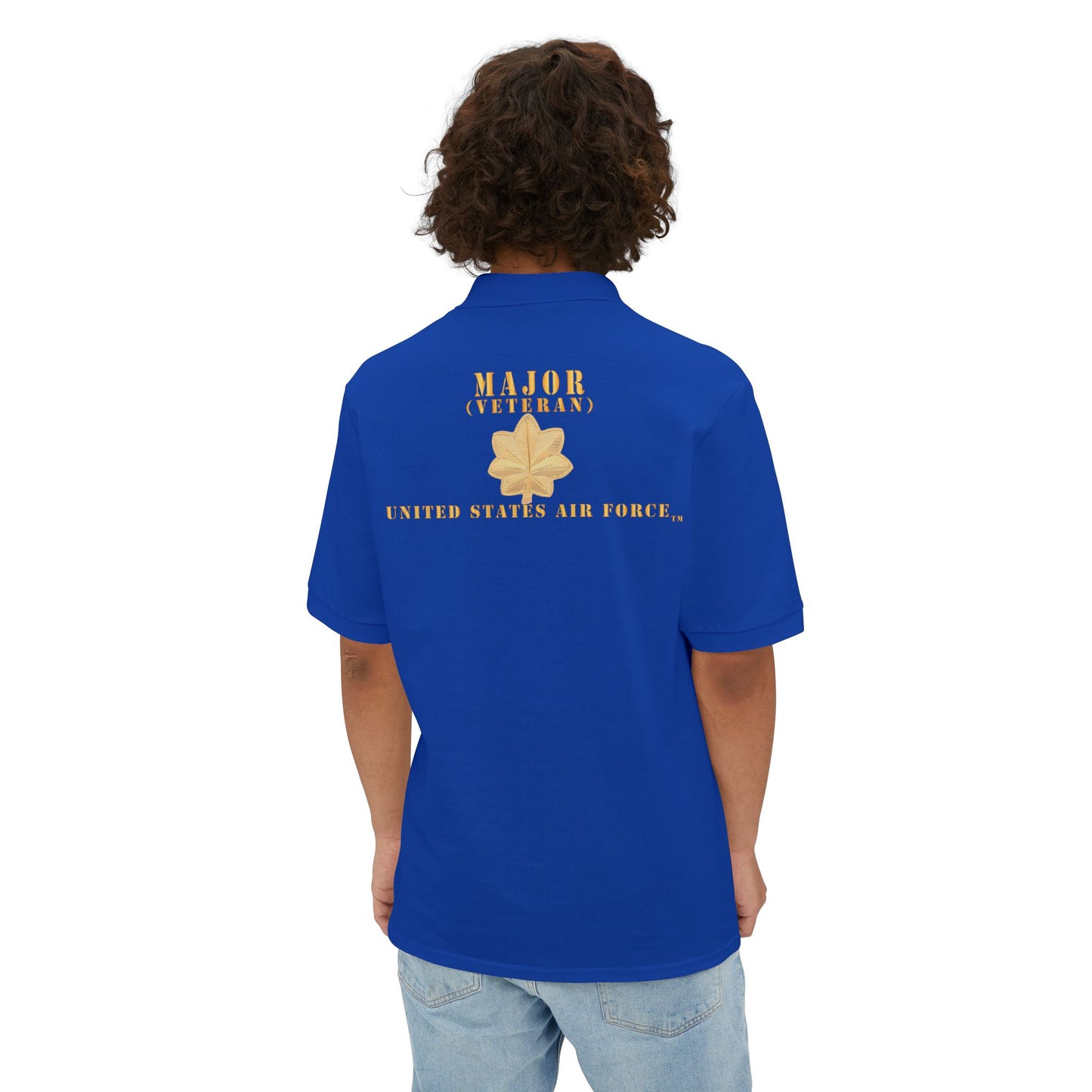 Men's Piqué Polo - USAF - Major - MAJ - Veteran X 300